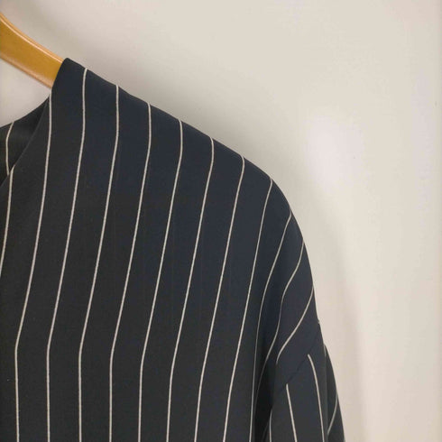 リズ クレイボーン LIZ Claiborne ノーカラーストライプシャツ メンズ import:M