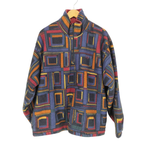 フレッドペリー FRED PERRY 90s 総柄フリースハーフジップジャケット メンズ JPN:L