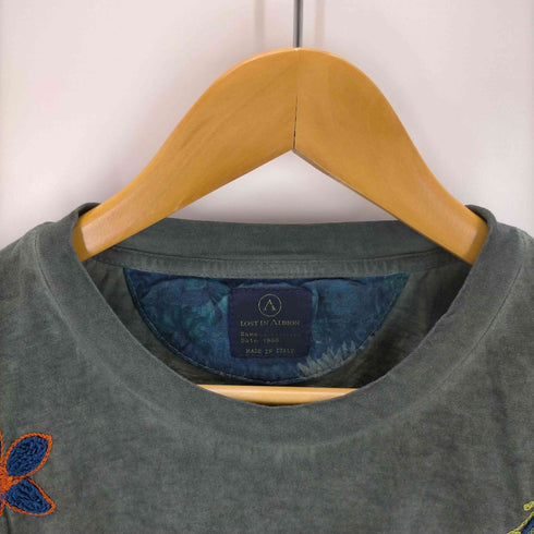 ロストインアルビオン LOST IN ALBION イタリア製 刺繍デザインクルーネックTシャツ メンズ JPN:M