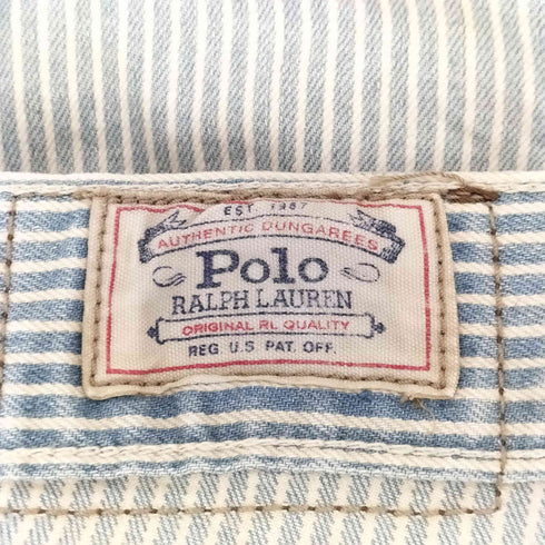 ポロラルフローレン POLO RALPH LAUREN TOMPKINS SKINNY ダメージヒッコリーパンツ メンズ US:32-33