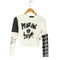 デシグアル Desigual 22AW Flocked T-shirt with handwritten details レディース import:M
