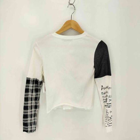 デシグアル Desigual 22AW Flocked T-shirt with handwritten details レディース import:M