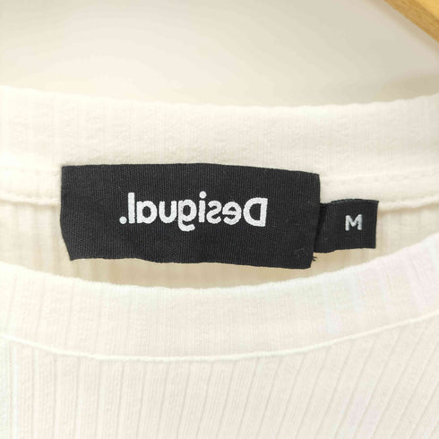 デシグアル Desigual 22AW Flocked T-shirt with handwritten details レディース import:M