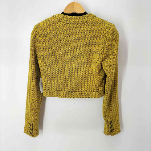 ザラ ZARA クロップドツイードノーカラージャケット レディース import:XS