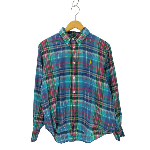 ラルフローレン RALPH LAUREN インドリネン チェック柄ボタンダウンシャツ マドラスチェック メンズ JPN:L