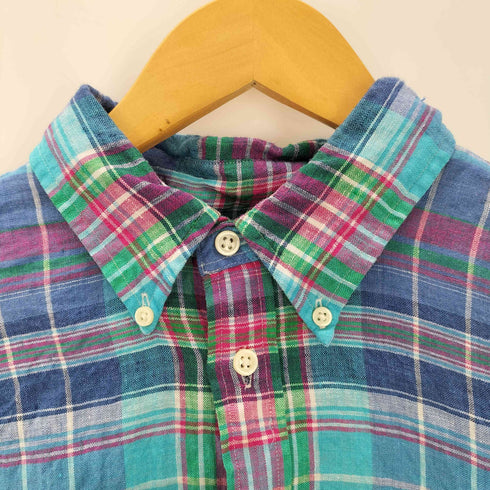 ラルフローレン RALPH LAUREN インドリネン チェック柄ボタンダウンシャツ マドラスチェック メンズ JPN:L