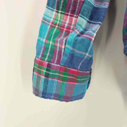 ラルフローレン RALPH LAUREN インドリネン チェック柄ボタンダウンシャツ マドラスチェック メンズ JPN:L