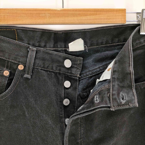 リーバイス Levis メキシコ製 501 ボタン裏647刻印 後染めブラック ボタンフライストレートデニムパンツ メンズ W32 L32