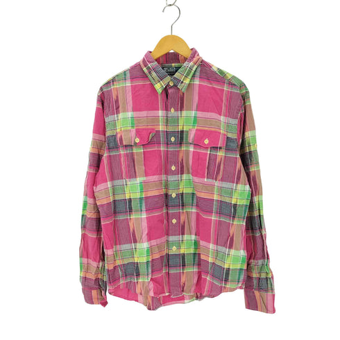 ポロバイラルフローレン Polo by RALPH LAUREN 90s マドラスチェック 両フラップ シャツ メンズ JPN:L