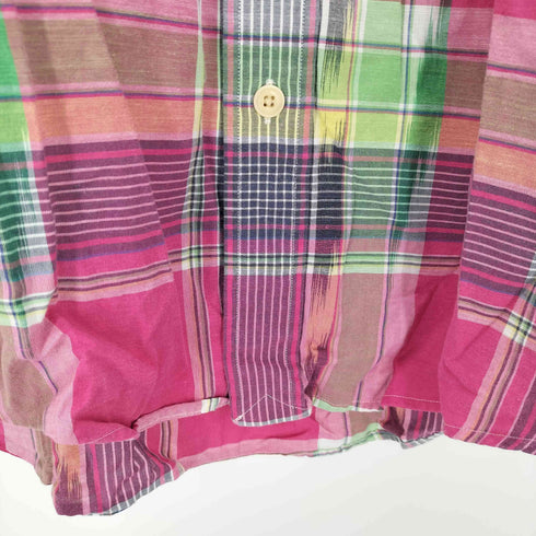ポロバイラルフローレン Polo by RALPH LAUREN 90s マドラスチェック 両フラップ シャツ メンズ JPN:L