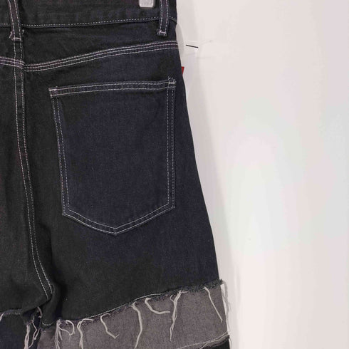 エージェム Agem NOVESSEL ボーダーラインダメージ加工ワイドデニムパンツ メンズ JPN:M