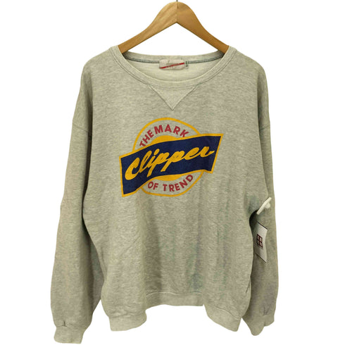 90-00S Dipper THE MARK OF TREND オーバル ロゴ プリント 前V クルーネック スウェット メンズ 2LARGE
