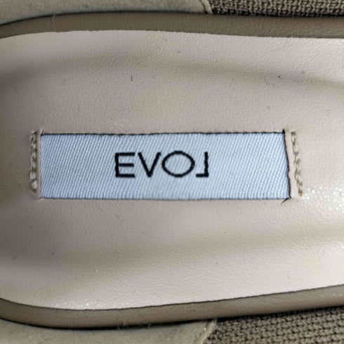 イーボル EVOL ビジューバックルVカットニットポインテッドパンプス レディース JPN:23.5