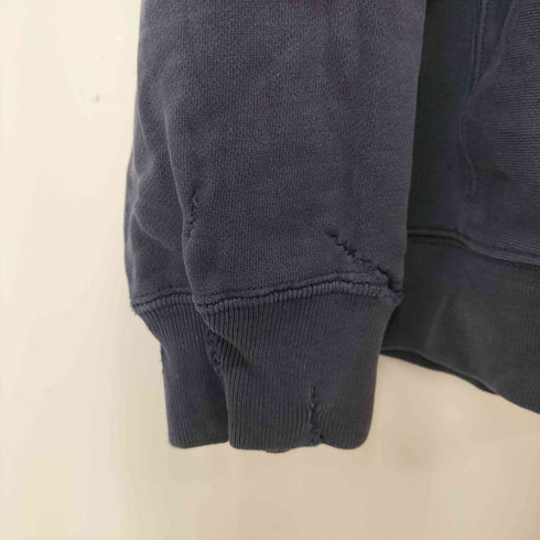 ギャップ Gap 00S OLD フロントロゴプリントサイドリブプルオーバーパーカー ナス紺 メンズ import:XL