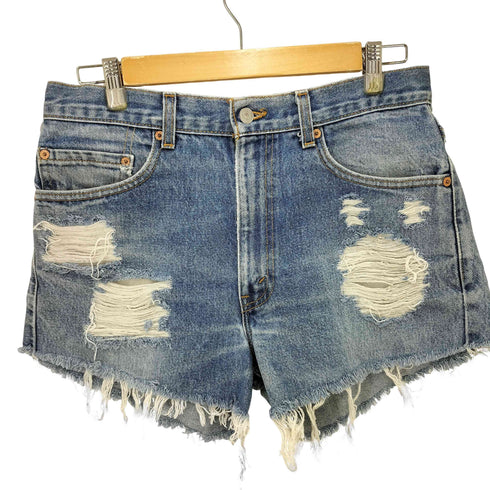リーバイス Levis 90S USA製 517 BOOT CUT ボタン裏511刻印 ダメージ加工 カットオフ デニム ショーツ パンツ レディース W34
