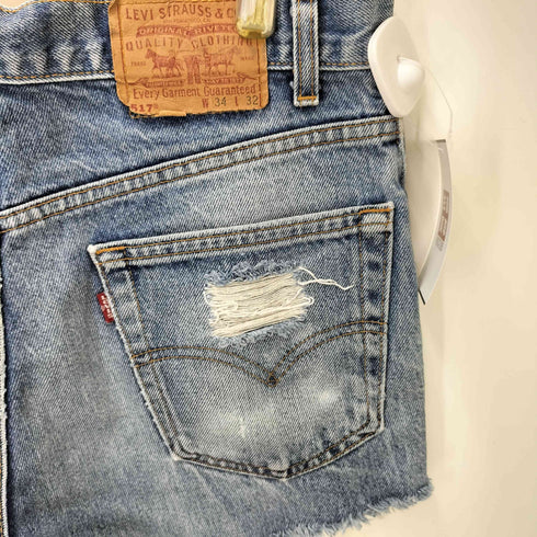 リーバイス Levis 90S USA製 517 BOOT CUT ボタン裏511刻印 ダメージ加工 カットオフ デニム ショーツ パンツ レディース W34