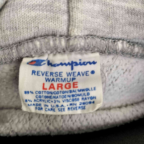 チャンピオン Champion 80S USA製 カレッジロゴプリント WING FOOT REVERSE WEAVE HOODIE サイドパネル 目無し メンズ import:L