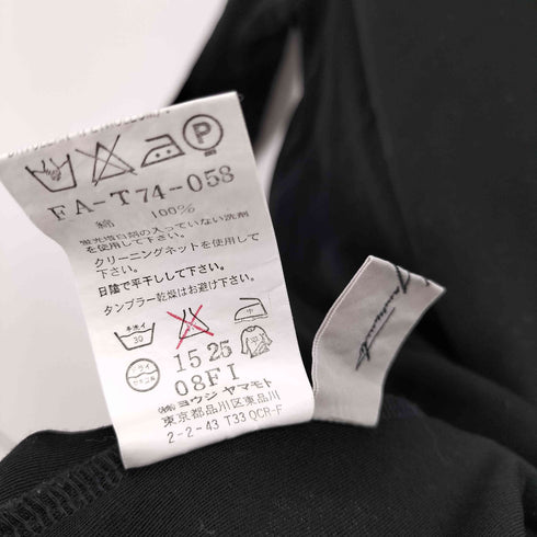ヨウジヤマモト Yohji Yamamoto L/S 七分丈クルーネックTシャツ レディース JPN:3