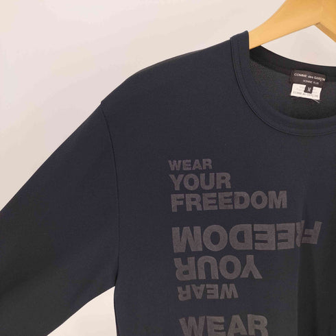 コムデギャルソンオムプリュス COMME des GARCONS HOMME PLUS 18SS DISCO ディスコ期 AD2017 WEAR YOUR FREEDOM L/S T-SHIRT 自由を着る L/S Tシャツ メンズ import:M