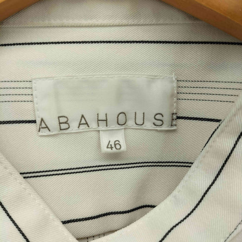 アバハウス ABAHOUSE ストライプ柄バンドカラーL/Sシャツ メンズ 46
