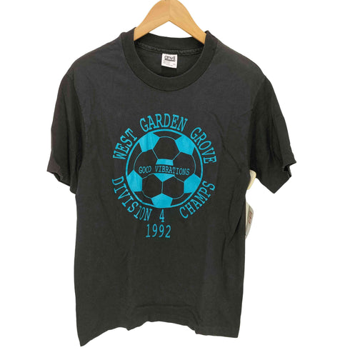 90S USA製 ANVIL ボディ フットボール ラバー プリント S/S クルーネック Tシャツ 1992 シングルステッチ メンズ import:L