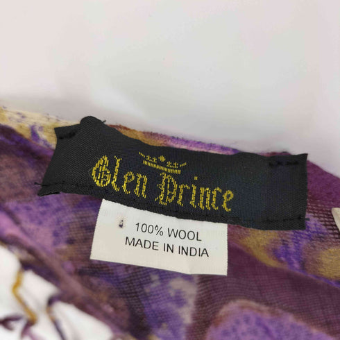 グレンプリンス Glen Prince INDIA製 コットン 総柄 フリンジ スカーフ レディース