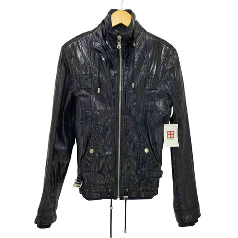 ディーアンドジードルチェアンドガッバーナ D&G DOLCE&GABBANA イールスキン ジップアップ レザー ジャケット 鰻革 メンズ 44