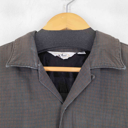 Da Vinci 60-70S レーヨン混 開襟チェックシャツ ボックスシルエット メンズ JPN:XL
