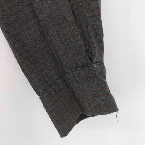 Da Vinci 60-70S レーヨン混 開襟チェックシャツ ボックスシルエット メンズ JPN:XL