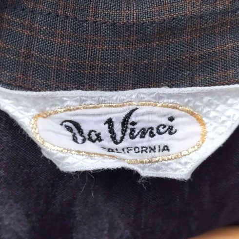 Da Vinci 60-70S レーヨン混 開襟チェックシャツ ボックスシルエット メンズ JPN:XL