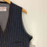 Harris Tweed ストライプ チェック 千鳥格子 胡桃ボタン ウール ベスト メンズ LL
