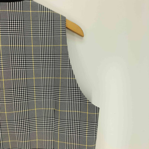 Harris Tweed ストライプ チェック 千鳥格子 胡桃ボタン ウール ベスト メンズ LL