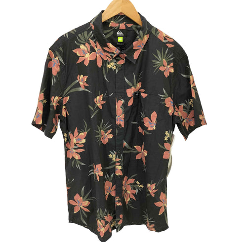 クイックシルバー Quiksilver REGULAR FIT HOLIDAZED SS トロピカル 柄 S/S レギュラーカラー シャツ メンズ import:M