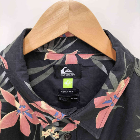 クイックシルバー Quiksilver REGULAR FIT HOLIDAZED SS トロピカル 柄 S/S レギュラーカラー シャツ メンズ import:M