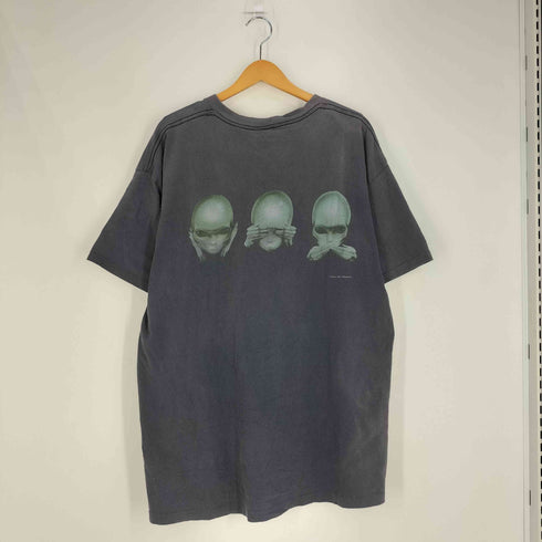 デルタ DELTA 90s USA製 シングルステッチ ©1995 BYE DYE ALIENATED エイリアン 宇宙人 両面プリント Tシャツ メンズ import:XL