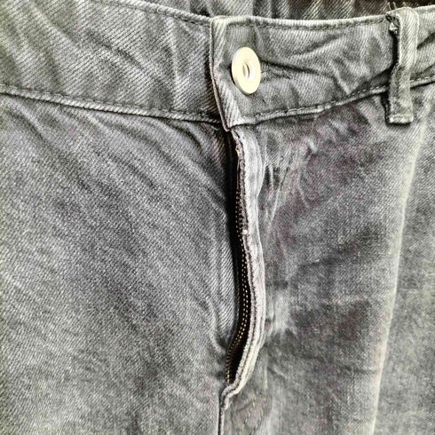 ザラ ZARA フレアフィット サイド ジップ ギミック ストレート ブラック デニム パンツ メンズ 40