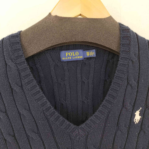 ポロラルフローレン POLO RALPH LAUREN Vネックケーブルニットトップス レディース JPN:XS