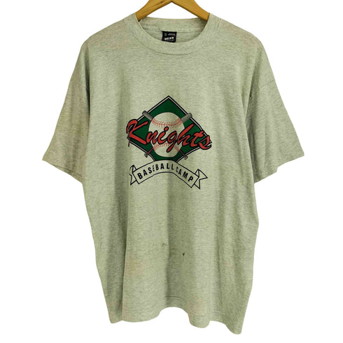 フルーツオブザルーム FRUIT OF THE LOOM 90s USA製 コットンポリ シングルステッチ Knights BASEBALL CAMP プリント 半袖Tシャツ メンズ XL