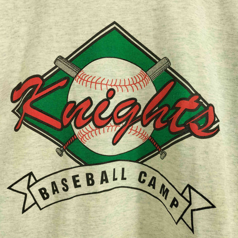 フルーツオブザルーム FRUIT OF THE LOOM 90s USA製 コットンポリ シングルステッチ Knights BASEBALL CAMP プリント 半袖Tシャツ メンズ XL