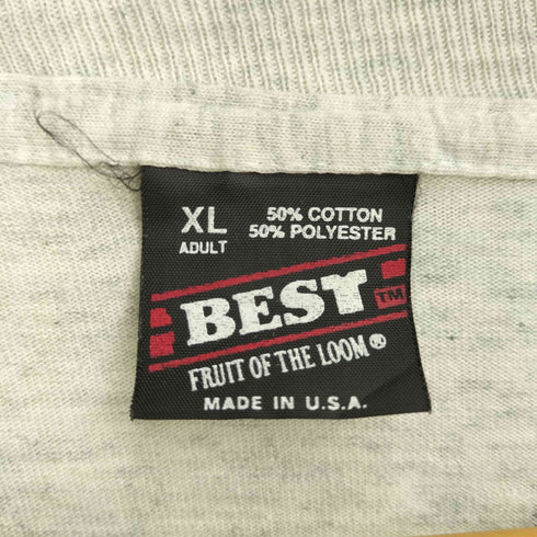 フルーツオブザルーム FRUIT OF THE LOOM 90s USA製 コットンポリ シングルステッチ Knights BASEBALL CAMP プリント 半袖Tシャツ メンズ XL