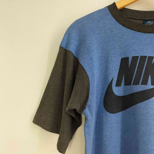 ナイキ NIKE 80s 紺タグ USA製 シングルステッチ ツートン ロゴプリントTシャツ メンズ import:S
