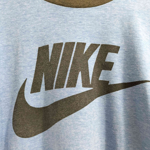 ナイキ NIKE 80s 紺タグ USA製 シングルステッチ ツートン ロゴプリントTシャツ メンズ import:S