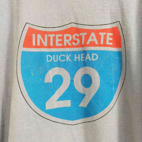 ダックヘッド Duck Head 80-90s USA製 シングルステッチ INTERSTATE DUCK HEAD 29 プリント半袖Tシャツ メンズ XL