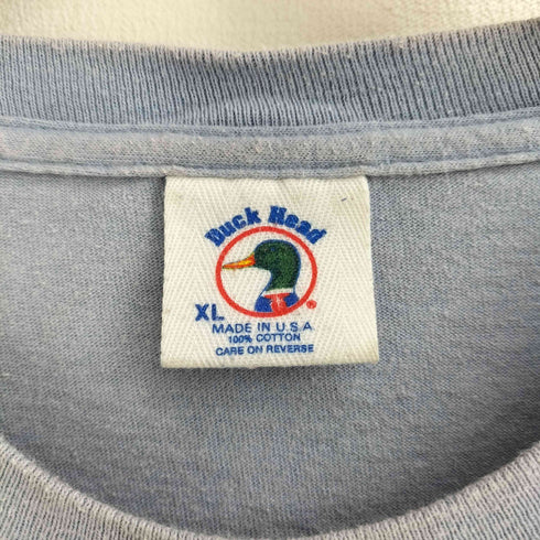 ダックヘッド Duck Head 80-90s USA製 シングルステッチ INTERSTATE DUCK HEAD 29 プリント半袖Tシャツ メンズ XL