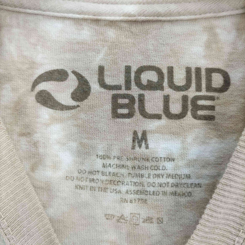 リキッドブルー LIQUID BLUE USA製 総柄 ジャンル アニマル プリント ブリーチ加工 S/S クルーネック Tシャツ メンズ import:M