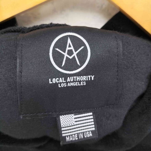 LOCAL AUTHORITY USA製 ベロア刺繍プルオーバーパーカー import メンズ