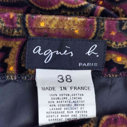 アニエスベー agnes b. PARIS MADE IN FRANCE 総柄スカート レディース EUR:38