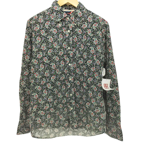 トミーヒルフィガー TOMMY HILFIGER SLIM FIT ペイズリー総柄ボタンダウンL/Sシャツ メンズ S