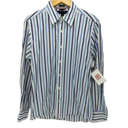 トミーヒルフィガー TOMMY HILFIGER SLIM FIT マルチストライプ柄 ボタンダウンL/Sシャツ メンズ S