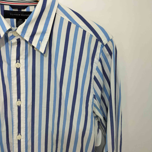 トミーヒルフィガー TOMMY HILFIGER SLIM FIT マルチストライプ柄 ボタンダウンL/Sシャツ メンズ S